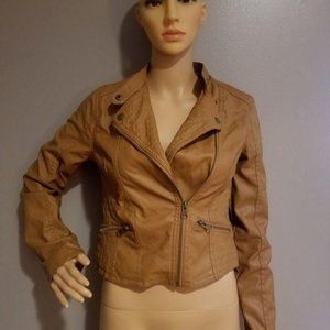 Women’s Tan Leather Jacket Size S